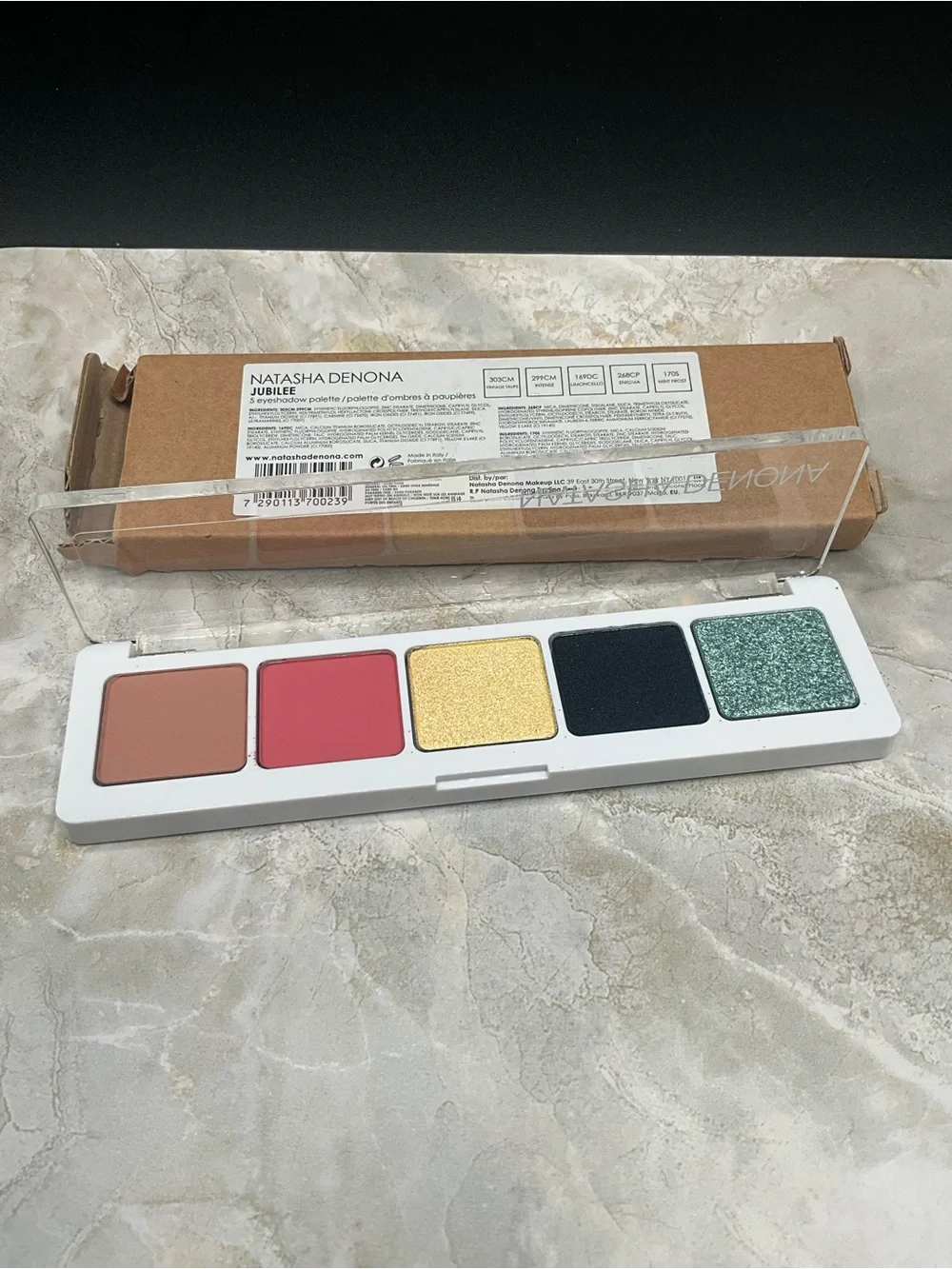 Natasha Denona Jubilee Eyeshadow Palette - Mauve, Pink, Gold, Black, Teal